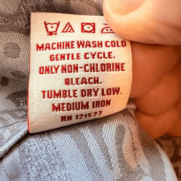 Kahala Mens Jacquard Floral Short Sleeve Apana Button-up Aloha Shirt Gray Medium - Picture 6 of 9